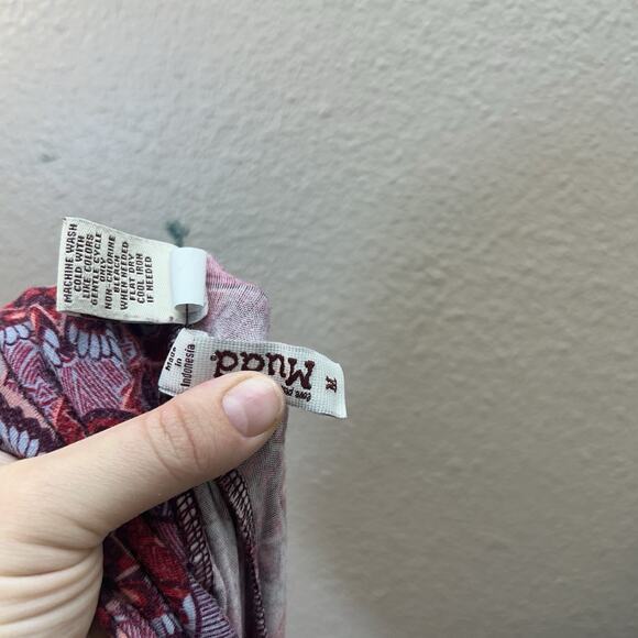 Mudd Dress Sz M Red Boho Print Strapless Maxi Mandala Strapless Y2K Tube Top - Picture 7 of 8